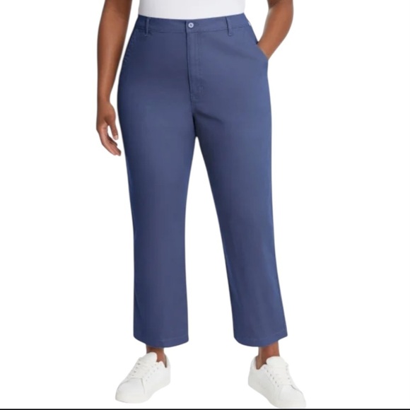 G.H. Bass & Co. Women’s Ankle Chino Pant Blue Sz 10 - Picture 2 of 5